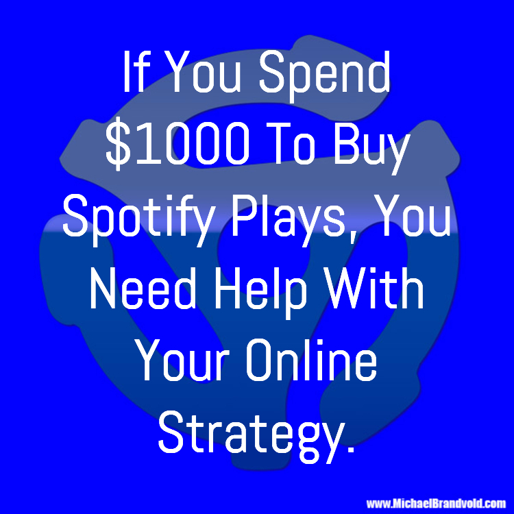 If You Spend $1000 To Buy Spotify Plays, You Need Help With Your Online Strategy.