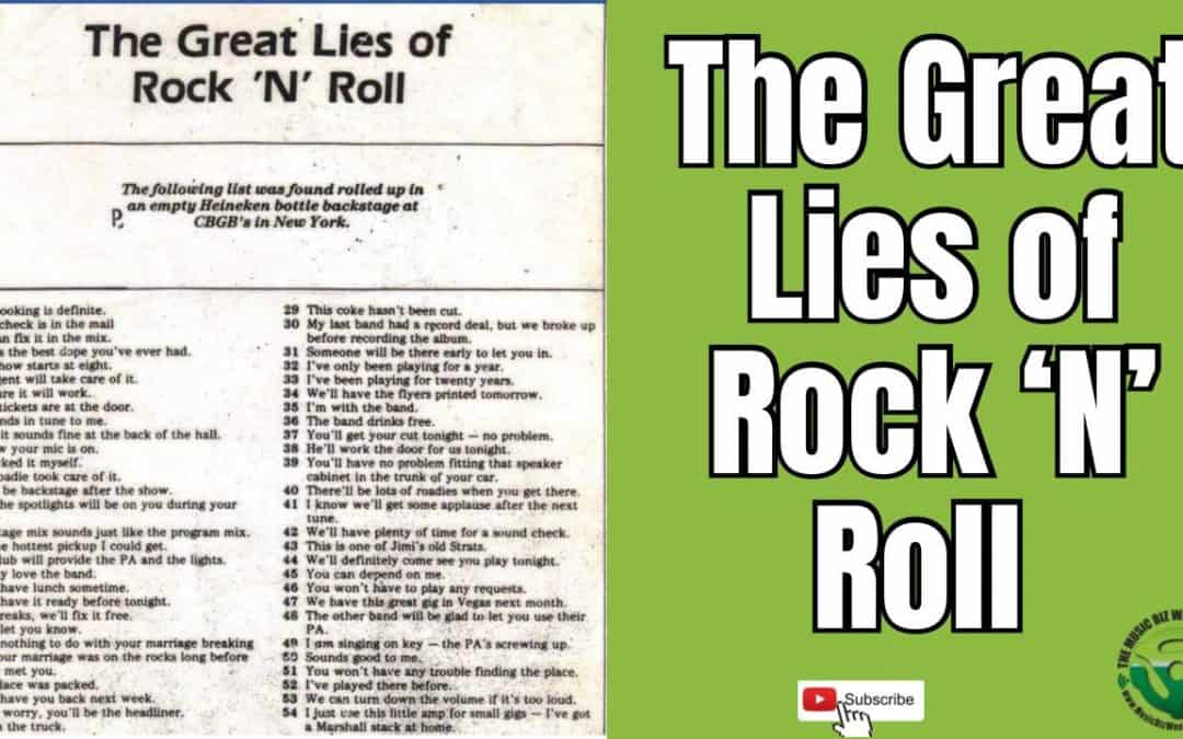 The Great Lies of Rock ‘N’ Roll, a List Found at CBGB’s in New York